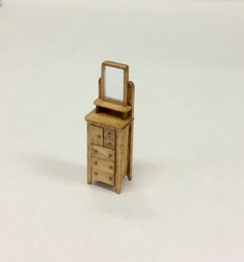 Quarter-Inch Scale Tall Dresser with Mirror by BJ Miniatures - Click Image to Close